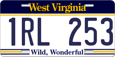 WV license plate 1RL253