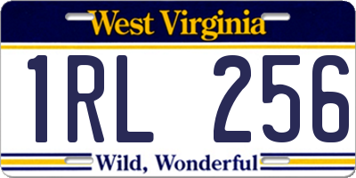WV license plate 1RL256