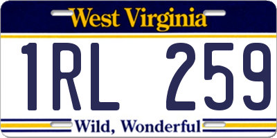 WV license plate 1RL259