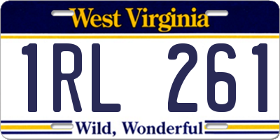 WV license plate 1RL261