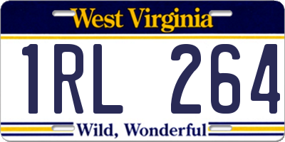 WV license plate 1RL264