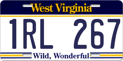 WV license plate 1RL267