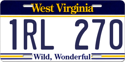 WV license plate 1RL270