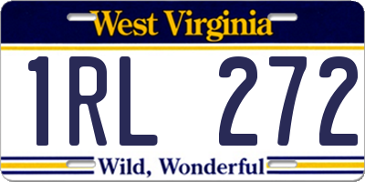 WV license plate 1RL272