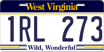 WV license plate 1RL273