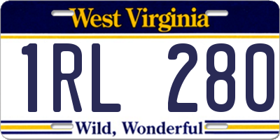 WV license plate 1RL280