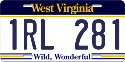 WV license plate 1RL281