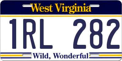 WV license plate 1RL282