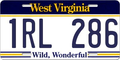 WV license plate 1RL286