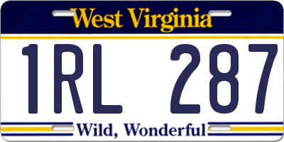 WV license plate 1RL287