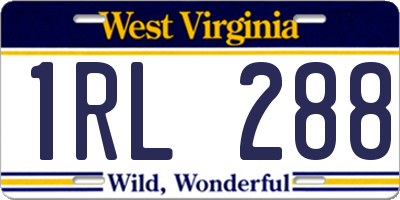 WV license plate 1RL288