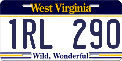 WV license plate 1RL290