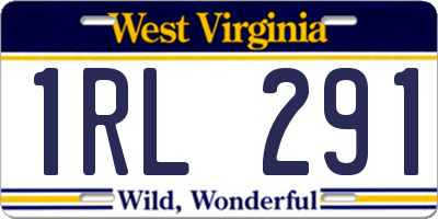 WV license plate 1RL291