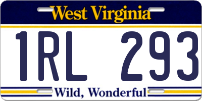 WV license plate 1RL293