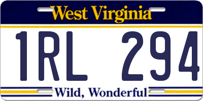 WV license plate 1RL294