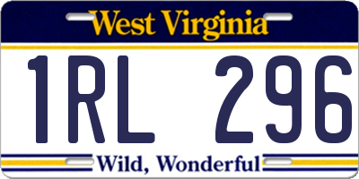 WV license plate 1RL296