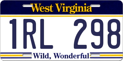 WV license plate 1RL298