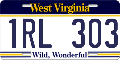 WV license plate 1RL303