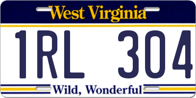 WV license plate 1RL304