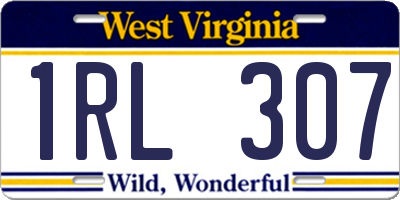 WV license plate 1RL307