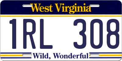 WV license plate 1RL308