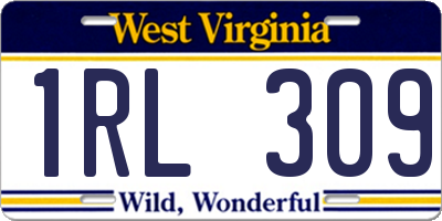 WV license plate 1RL309