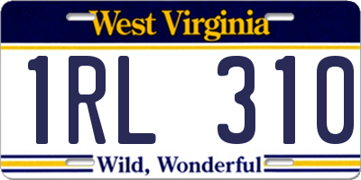 WV license plate 1RL310
