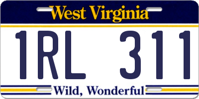 WV license plate 1RL311
