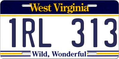 WV license plate 1RL313