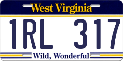 WV license plate 1RL317