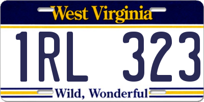 WV license plate 1RL323