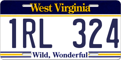WV license plate 1RL324
