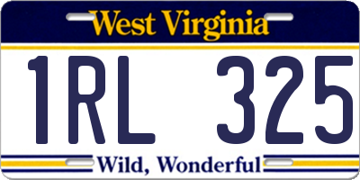 WV license plate 1RL325