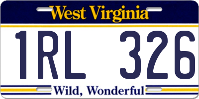 WV license plate 1RL326