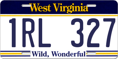 WV license plate 1RL327
