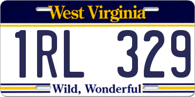 WV license plate 1RL329