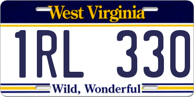 WV license plate 1RL330