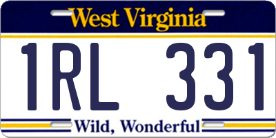 WV license plate 1RL331