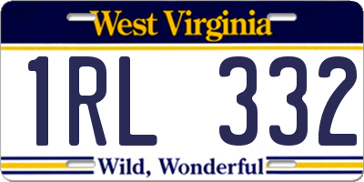 WV license plate 1RL332