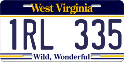 WV license plate 1RL335