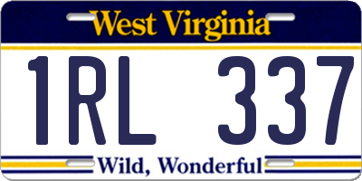 WV license plate 1RL337