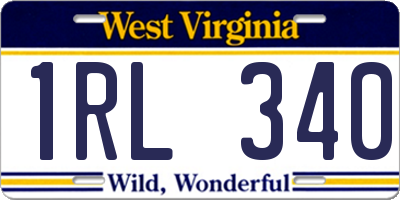 WV license plate 1RL340