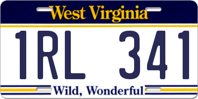 WV license plate 1RL341