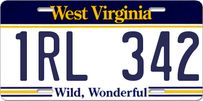 WV license plate 1RL342