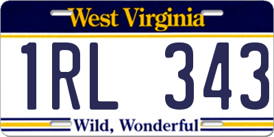 WV license plate 1RL343