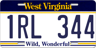 WV license plate 1RL344