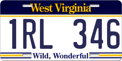 WV license plate 1RL346