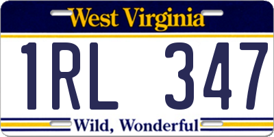WV license plate 1RL347