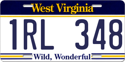 WV license plate 1RL348
