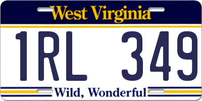 WV license plate 1RL349